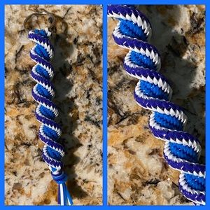 Purple,blue and white keychain 6 inches